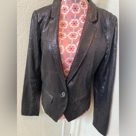Free People Jackets & Blazers - Free People HOLIDAY Sequin Black Blazer Jacket